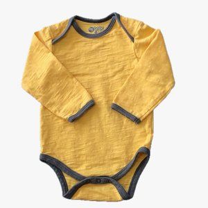 Baby Gear Unisex Bodysuit Yellow Gold Grey Trim Size 3-6M